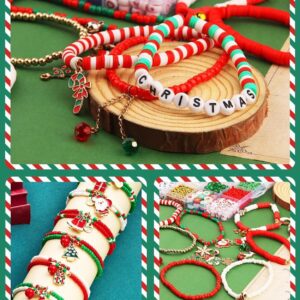 Christmas Friendship Bracelet Bead Kit with Polymer Clay Letter Beads - view 3