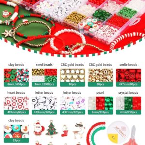 Christmas Friendship Bracelet Bead Kit with Polymer Clay Letter Beads - view 5