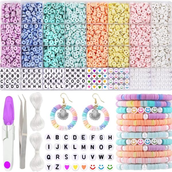 Polymer Clay Pearl Bracelet Making Kit with Letter Beads